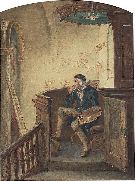 Bengt Nordenberg Selfportrait in the Pulpit of Virestad Church Norge oil painting art